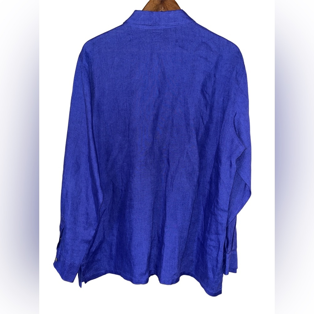 Lino By Chico’s purple linen top - Picture 2 of 2